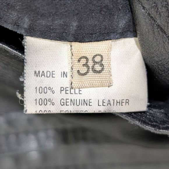 Bally 90's Italy Reversible Black Leather/Suede Bomber Jacket - Men's 38, Medium - Picture 10 of 11